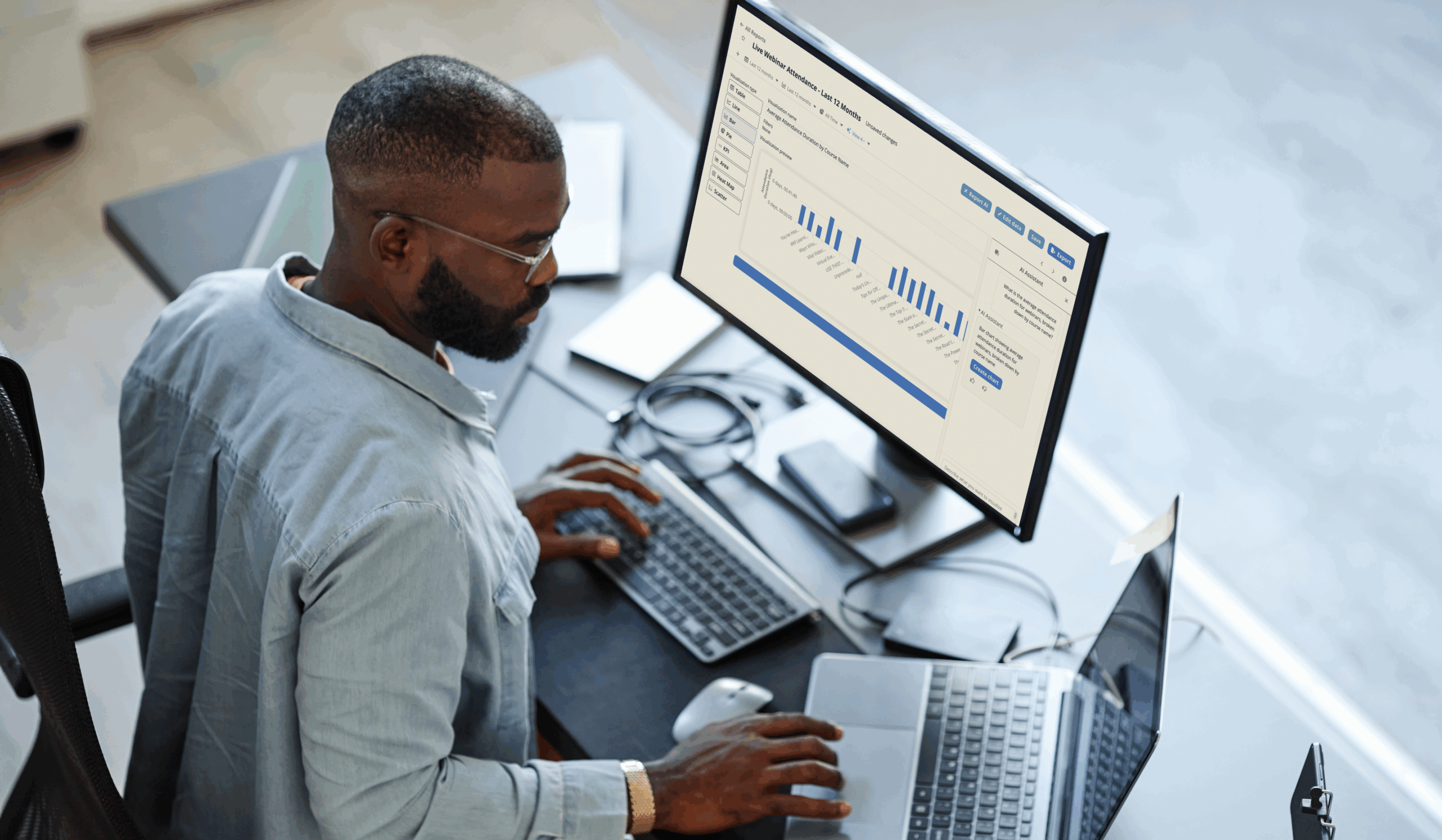 Professional using AI tools